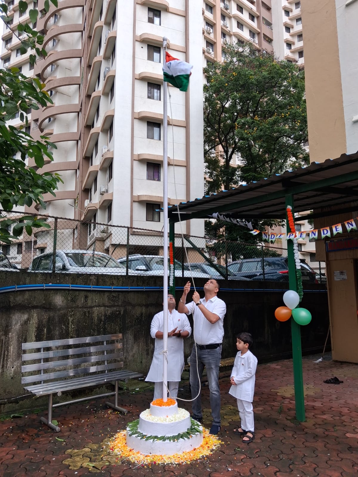 Celebrating national pride and unity, the flag hoisting ceremony at Mandakini office