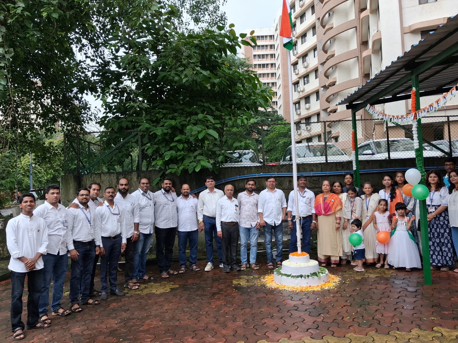 "Staff of the Society present at the Independence Day flag hoisting ceremony."